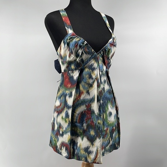 Vera Wang Lavender Label silk blend colorful tank top bow back sz xs - Picture 7 of 10